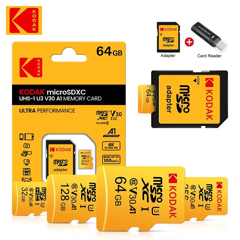 Kodak Ʈ UHS-1 A1 ޸ ī, Ŭ 10 ÷ ̺ ī  ī , 32GB, 64GB, 128GB, 256GB, 100 MB/s